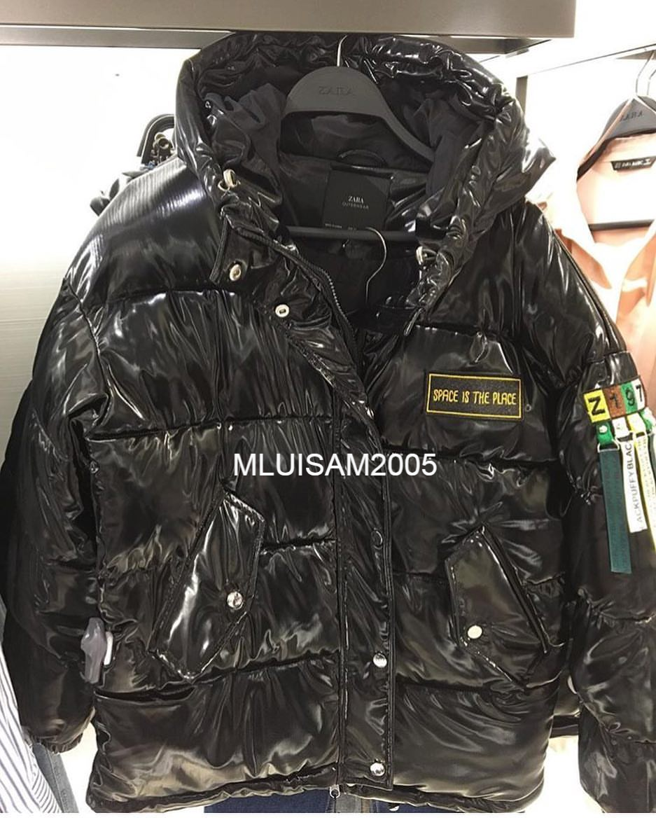 vinyl effect puffer jacket zara